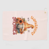 Serviette De Golf Floral Thanksgiving avec mes Gnomies (Horizontal)