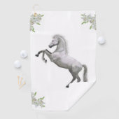 Serviette de golf Floral White Horse (En situation)