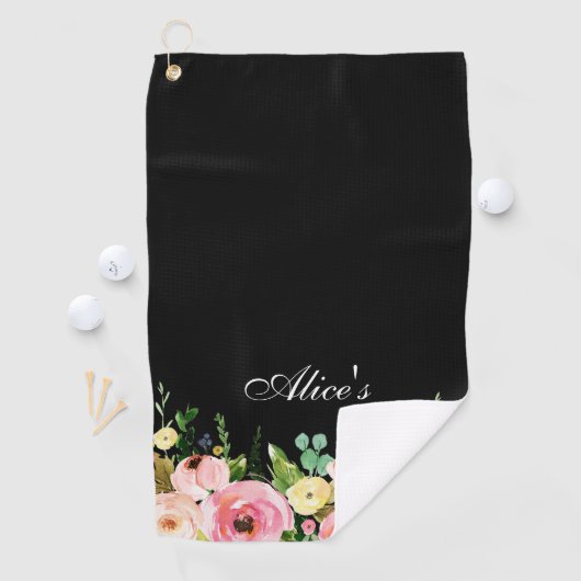 Serviette de golf florale (En situation)