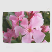 Serviette de golf florale à l'oléandre rose (Horizontal)