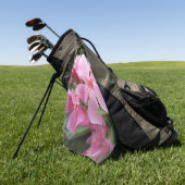 Serviette de golf florale à l'oléandre rose (Vert)
