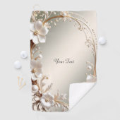 Serviette de golf florale blanche ornée (En situation)