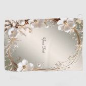 Serviette de golf florale blanche ornée (Horizontal)