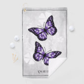 Serviette de golf florale de papillon violet (En situation)