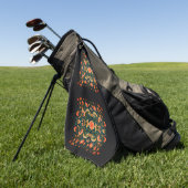 Serviette de golf florale en mosaïque sarcelle — É (Vert)