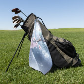 Serviette de golf florale Oiseau Bleu (Vert)