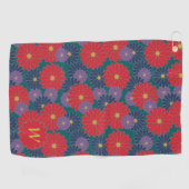 Serviette de golf florale Splashy automnale (Horizontal)