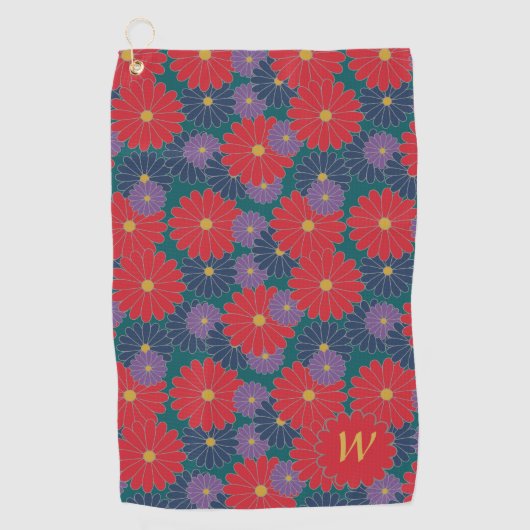Serviette de golf florale Splashy automnale (Devant)
