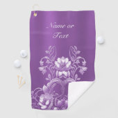 Serviette de golf florale violette (En situation)