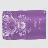 Serviette de golf florale violette (Horizontal)