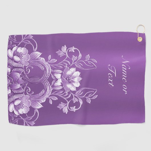Serviette de golf florale violette (Horizontal)