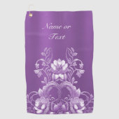 Serviette de golf florale violette (Devant)