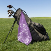 Serviette de golf florale violette (Vert)