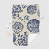 Serviette De Golf Flore d'impression florale de fleurs bleues antiqu (En situation)