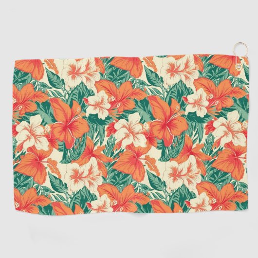 Serviette De Golf Flore tropicale hawaïenne motif (Horizontal)