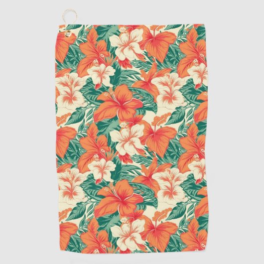 Serviette De Golf Flore tropicale hawaïenne motif (Devant)