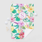 Serviette De Golf Flore tropicale personnalisée (En situation)