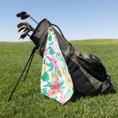 Serviette De Golf Flore tropicale personnalisée (Vert)