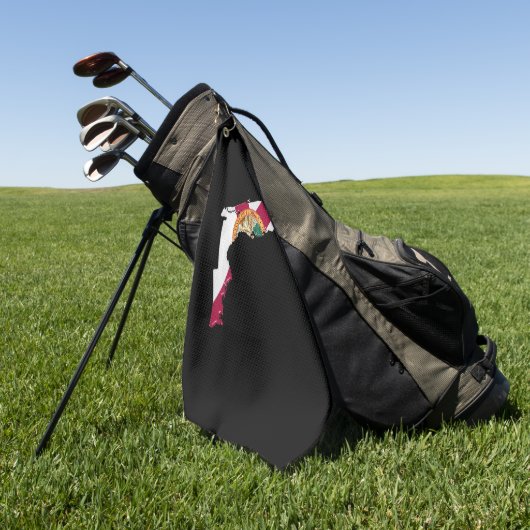 Serviette De Golf Florida flag and map (Vert)