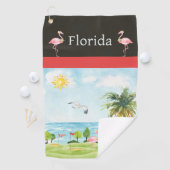 Serviette De Golf Florida Flamant rose Golf Towel (En situation)
