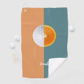 Serviette De Golf Florida Orange et Golf Ball (En situation)