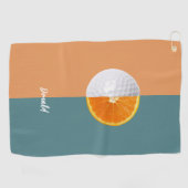 Serviette De Golf Florida Orange et Golf Ball (Horizontal)