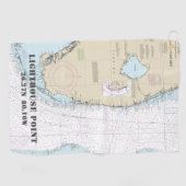 Serviette De Golf Floride Sud carte nautique Latitude Longitude (Horizontal)