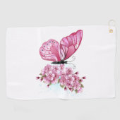 Serviette De Golf Flower Butterfly (Horizontal)