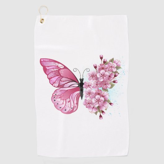 Serviette De Golf Flower Butterfly (Devant)