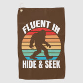 Serviette De Golf Fluent dans Cacher et chercher Bigfoot drôle (Devant)