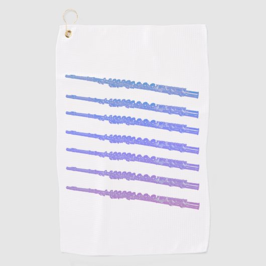 Serviette De Golf Fluide Musique rose bleu violet (Devant)