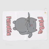 Serviette De Golf Flûte Fantic Musical Chat Gris Rose (Horizontal)