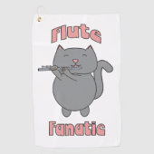 Serviette De Golf Flûte Fantic Musical Chat Gris Rose (Devant)