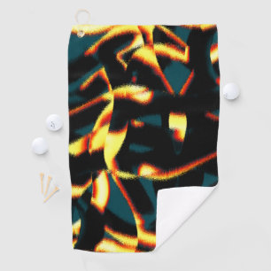 Serviette De Golf Flux brûlés jaune rouge à l'air épouvantable, spra