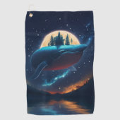 Serviette De Golf Flying Humpback Baleine Lune Mer Lumière Forêts St (Devant)