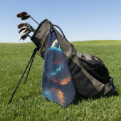 Serviette De Golf Flying Humpback Baleine Lune Mer Lumière Forêts St (Vert)