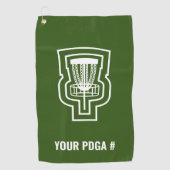 Serviette De Golf Focus Disk Golf Towne avec PDGA # (Devant)