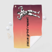 Serviette De Golf « Focus, Grind, Repeat » Motivationnel (En situation)