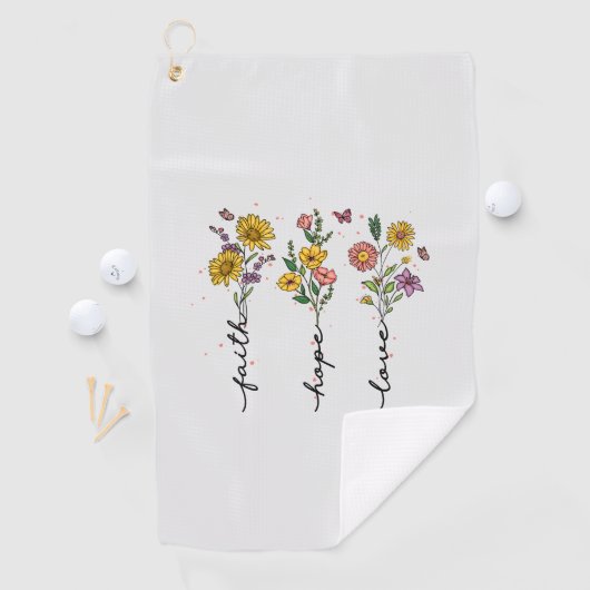 Serviette De Golf Foi-Espoir-Amour (En situation)