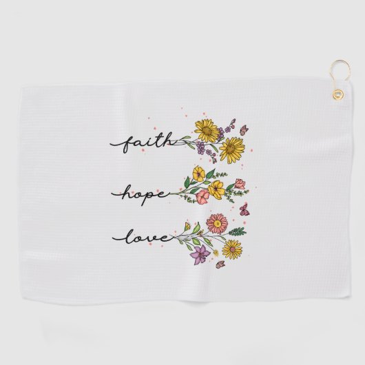 Serviette De Golf Foi-Espoir-Amour (Horizontal)