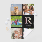 Serviette De Golf Fore Papa Photo Collage Personnalisé Nom du monogr (En situation)