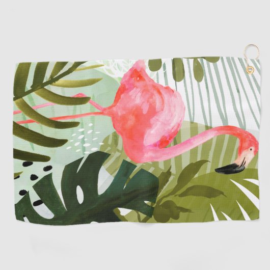 Serviette De Golf Forêt de Flamant rose (Horizontal)