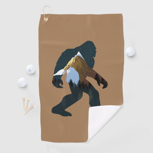 Serviette De Golf Forêt de nuit Bigfoot (En situation)