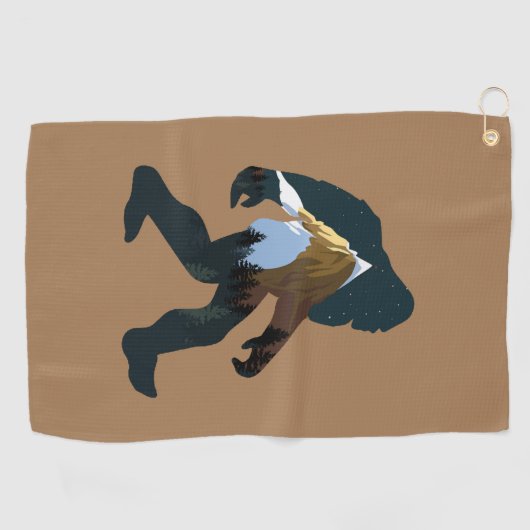 Serviette De Golf Forêt de nuit Bigfoot (Horizontal)