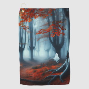 Serviette De Golf Forêts éffrayantes d'automne avec un fantôme