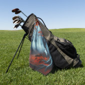 Serviette De Golf Forêts éffrayantes d'automne avec un fantôme (Vert)