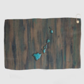 Serviette De Golf Forme d'état de Hawaii Turquoise (Horizontal)
