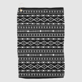 Serviette De Golf Formes Aztec Motif gris noir (Devant)
