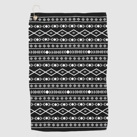 Serviette De Golf Formes Aztec Motif gris noir (Devant)