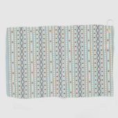 Serviette De Golf Formes Aztec Motif Rpt Crème Rusts Turquoise-Bleu (Horizontal)